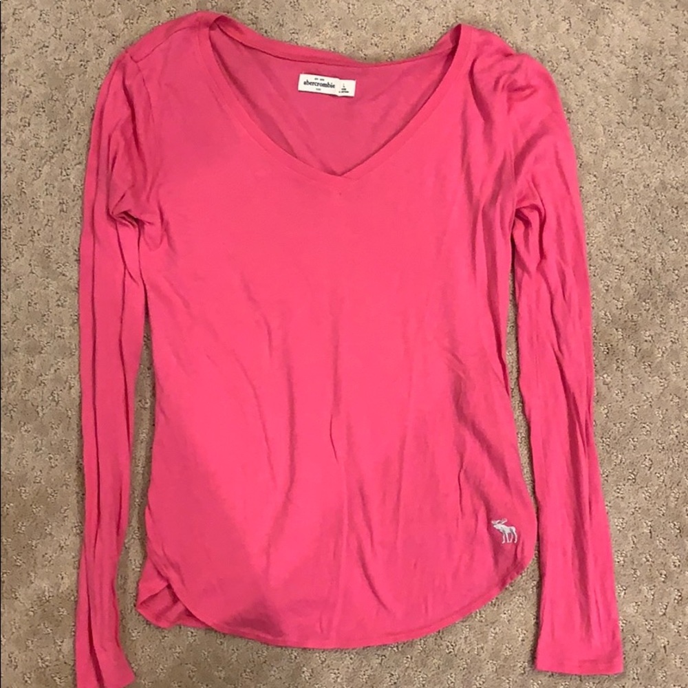 Abercrombie pink long sleeved t-shirt. Kids Large